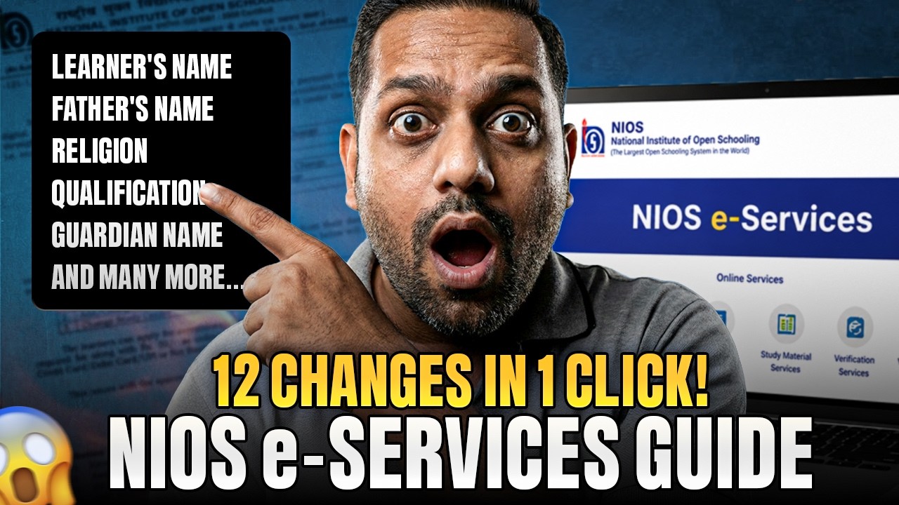 NIOS Admission Correction Name DOB Subject Change 2026 Must Check Now