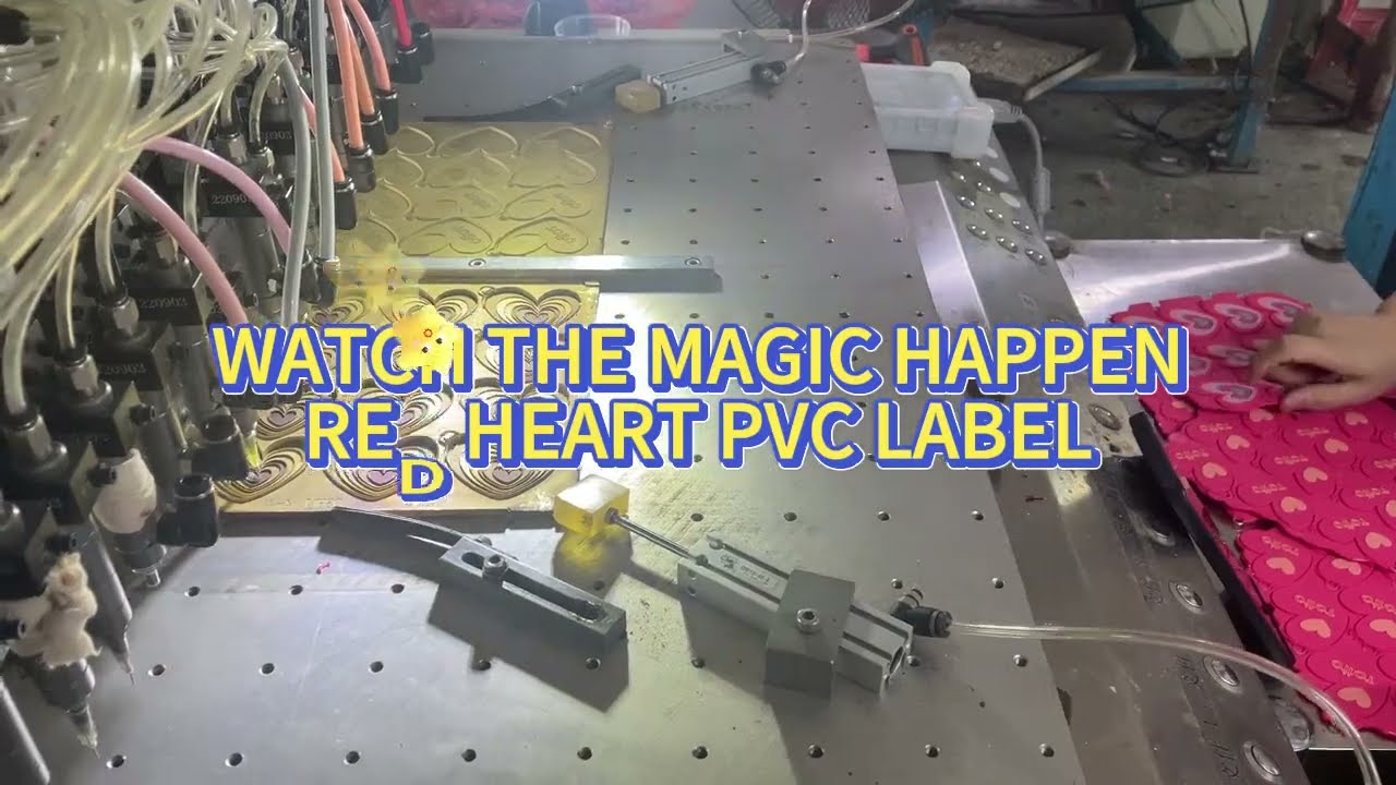 WATCH THE MAGIC HAPPENRED HEART PVC LABEL