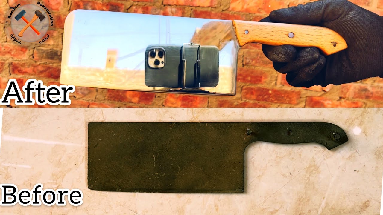 ترميم ساطور قديم , Not as Cool as My Mechanic's  Rusty  cleaver restoration