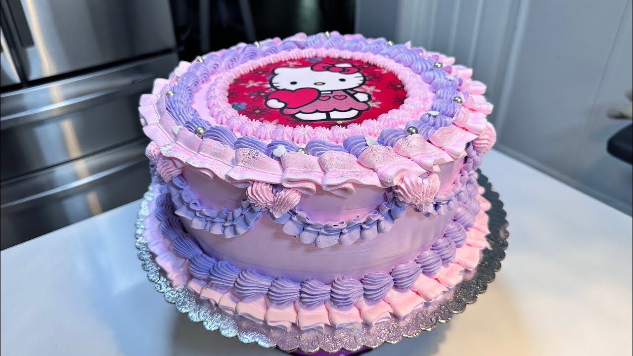 Decoración de pastel tres leches de Hello Kitty🐈‍⬛🐈‍⬛🐈‍⬛🐈‍⬛
