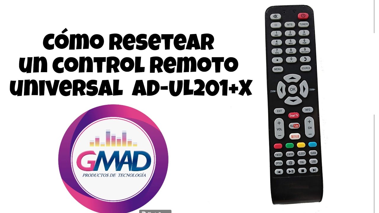 Como resetear un control remoto universal antes de programarlo al televisor ADUL201+X
