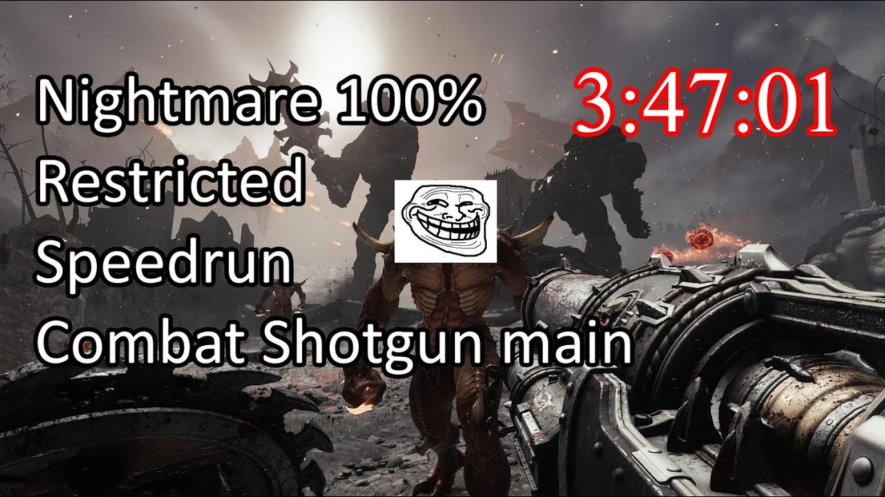 Troll World Record - DOOM: The Dark Ages Nightmare 100% Speedrun in 3:47:01