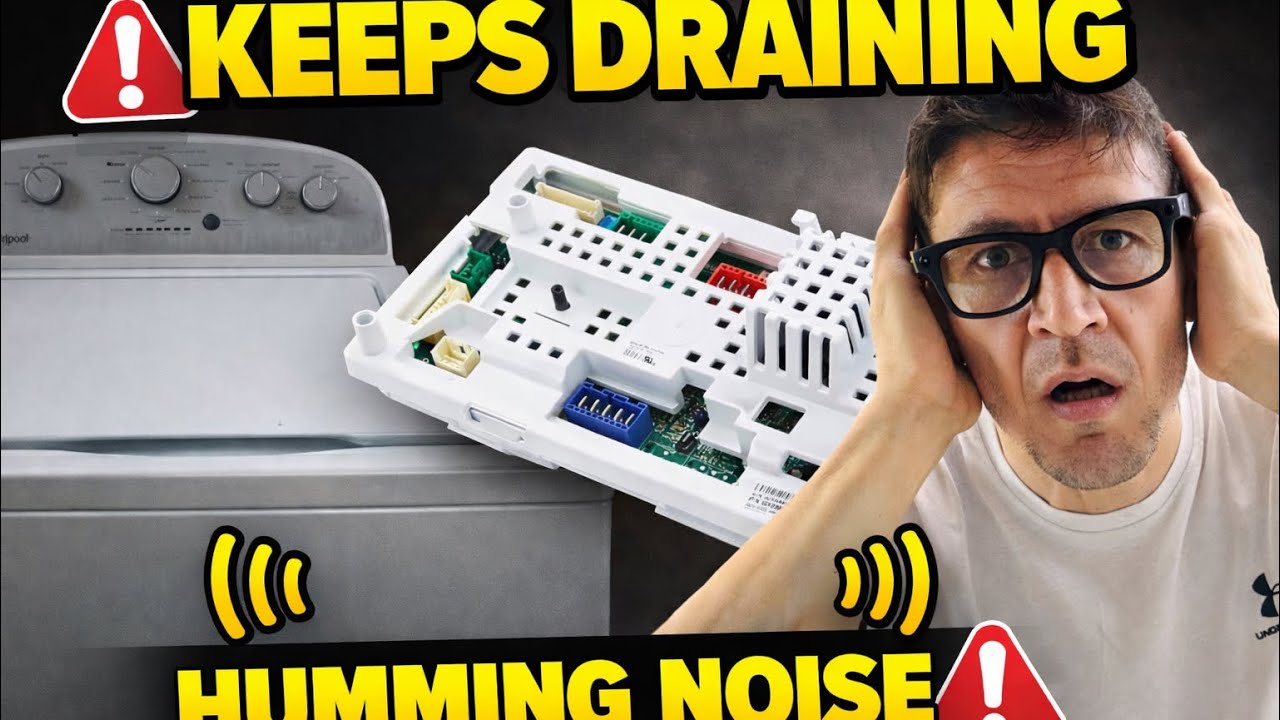How to Repair Whirlpool washer make  humming noise/Keep draining /clothes are wet how to fix it 