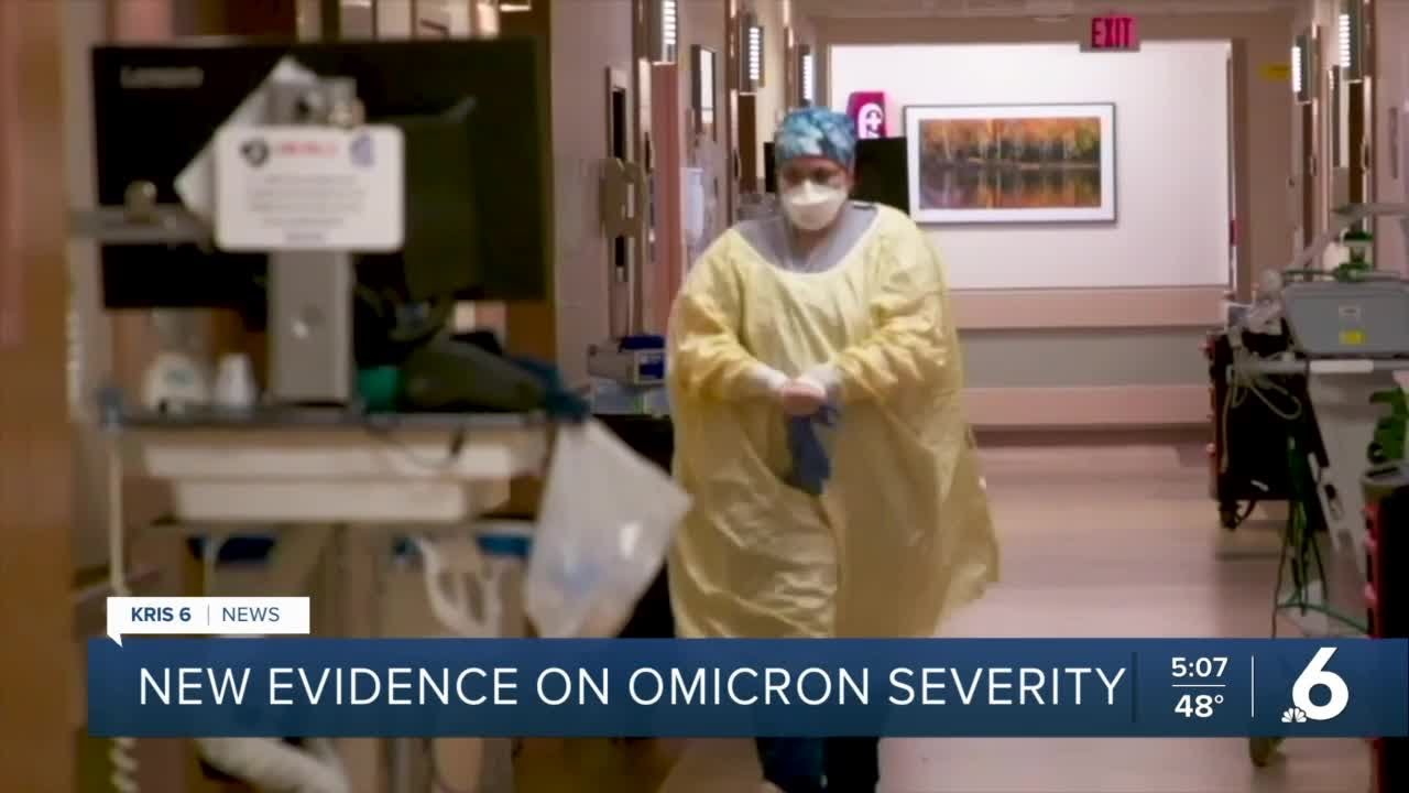 Study shows omicron variant is less severe than delta
