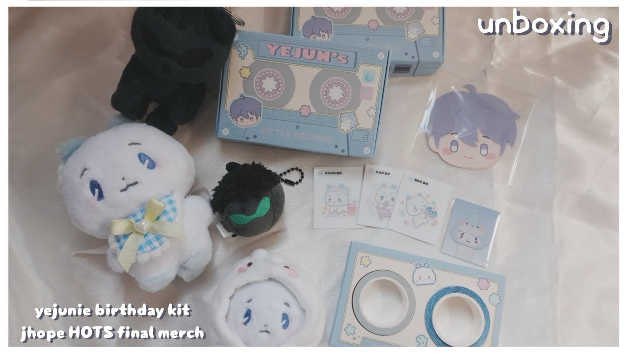 【unboxing】 our precious leader, yejun 2025 birthday kit🩵jhope HOTS merch ❤️‍🔥 #플리로그 #plave #플레이브