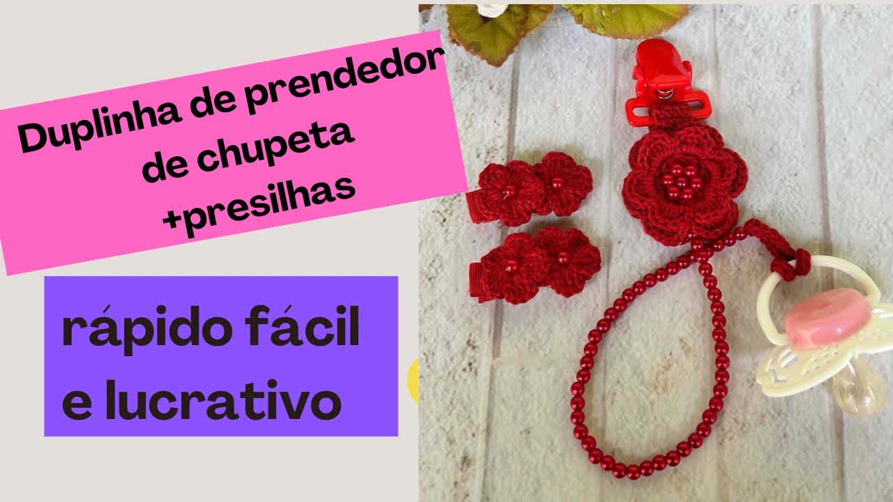 Prendedor de chupeta + presilhas