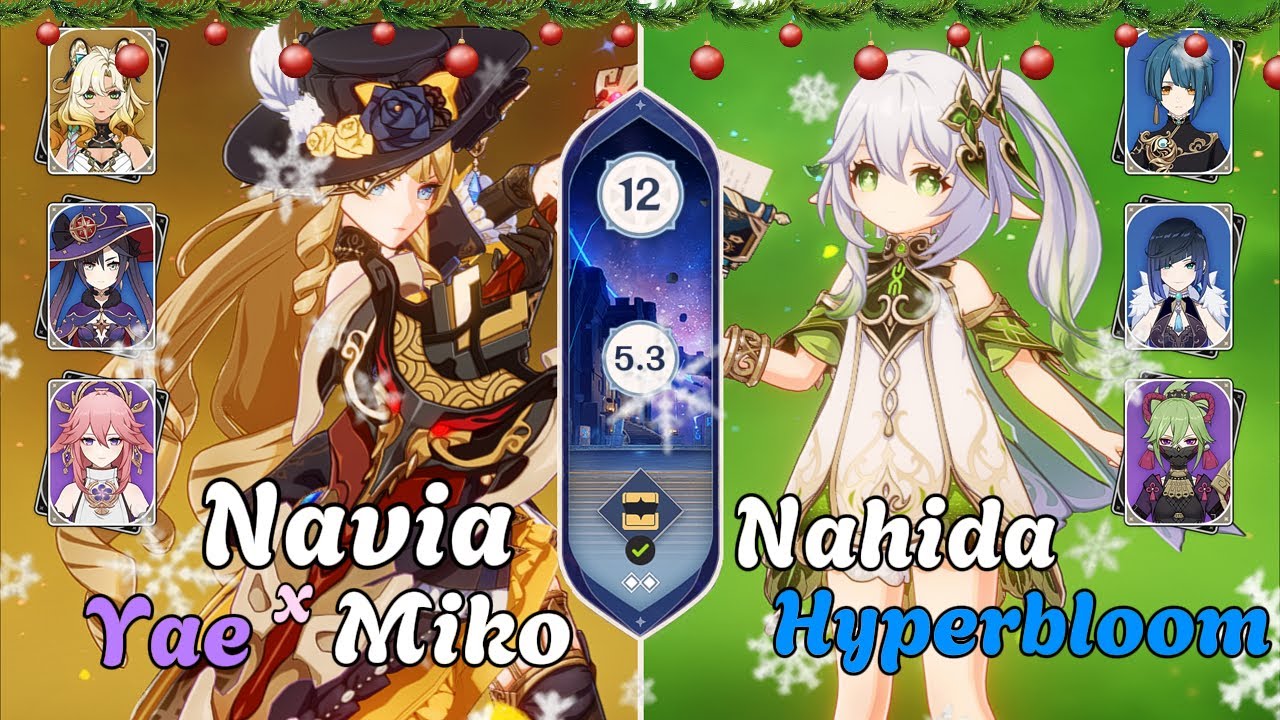 C0 Navia & C0 Nahida Hyperbloom | Genshin Impact Abyss 5.2/5.3 | Floor 12