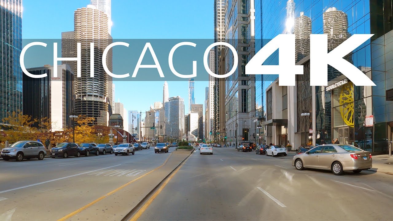 Chicago in 4K Driving in Wrigleyville, Lincoln Park, Old Town, River North and Downtown Chicago