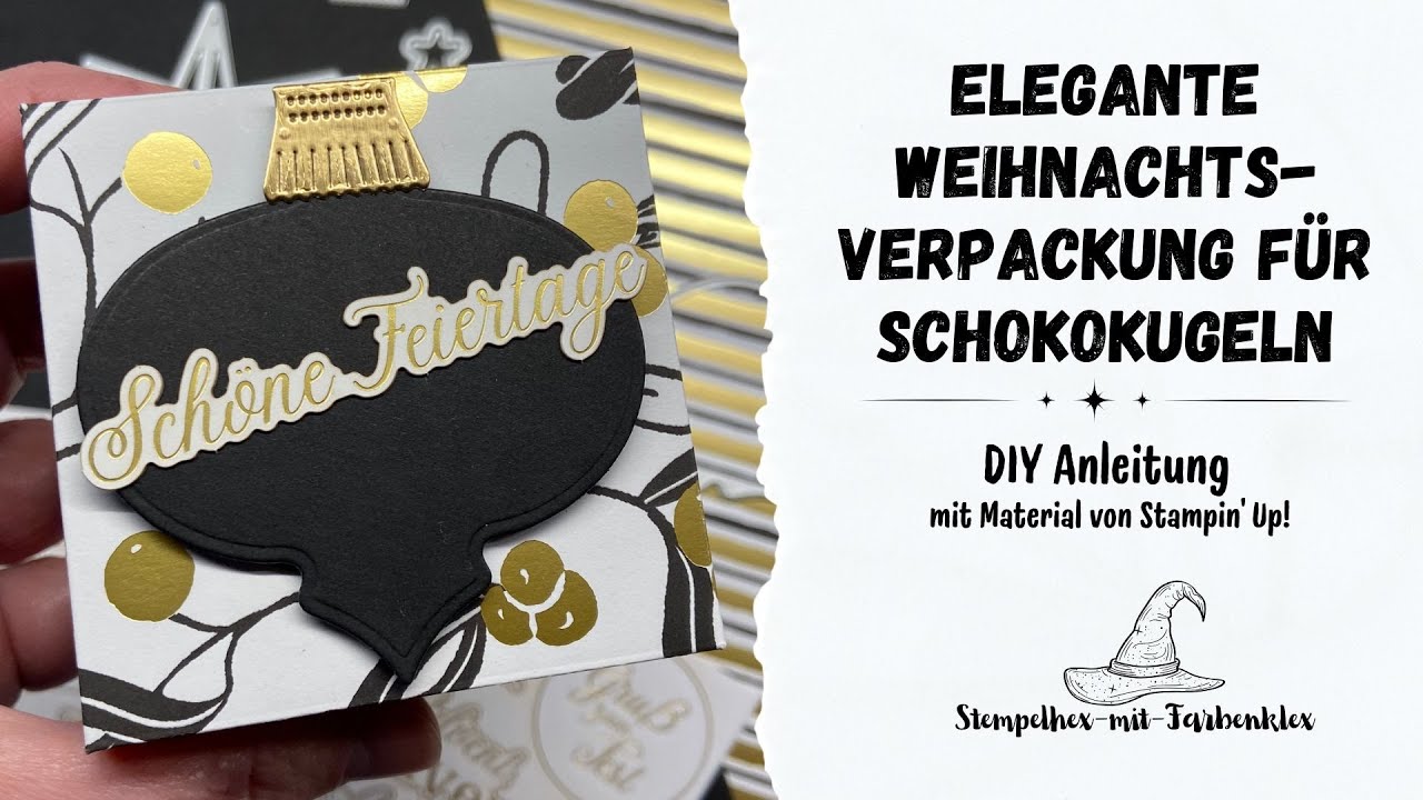 Elegante Weihnachtsverpackung für Schokokugeln | DIY mit Designerpapier von Stampin’ Up!