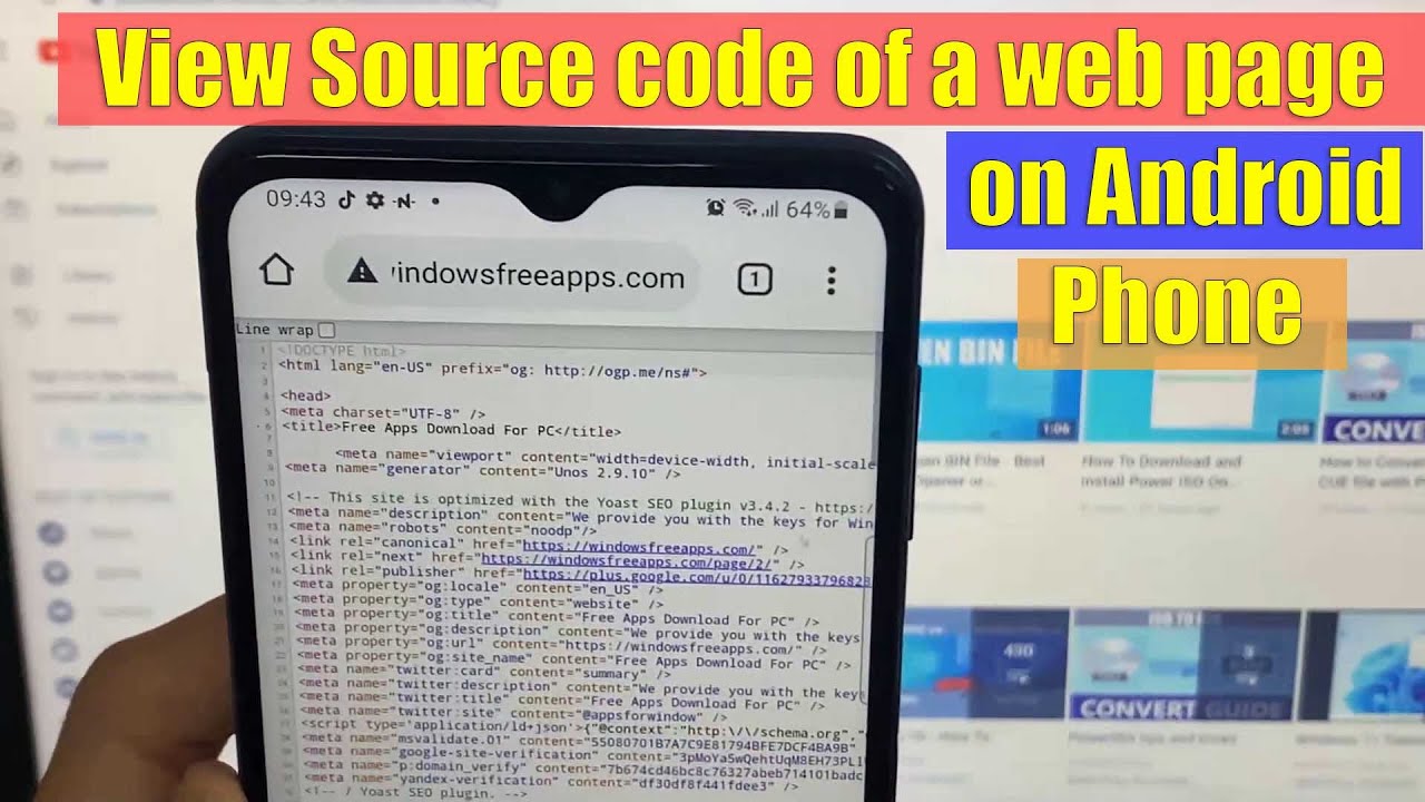 Как посмотреть исходный код веб-страницы на Android | Google Chrome