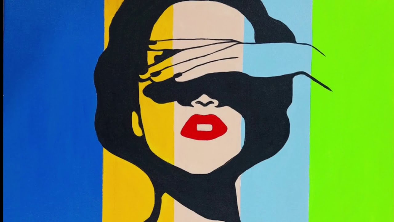 Easy Canvas Painting | Acrylic Painting on Canvas | Pop Art | Step by Step Tutorial