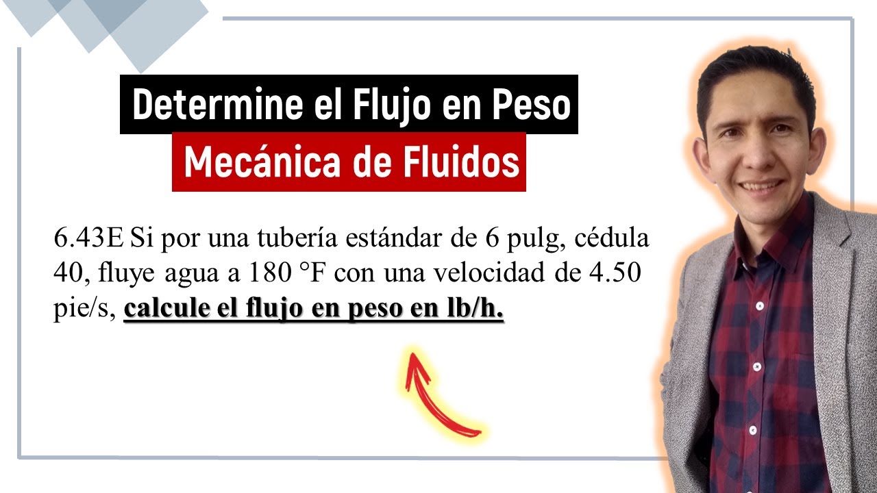 👉 C&oacute;mo calcular el FLUJO en PESO | Mec&aacute;nica de Fluidos