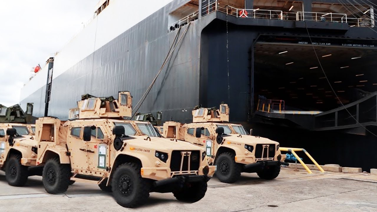 US Sending Thousands of Military Vehicles & Weapons to the Conflict Zones via Sea