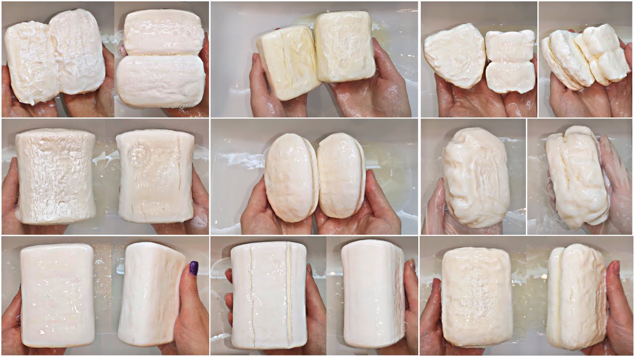 ПОДБОРКА БЕЛОГО РАЗМОКШЕГО МЫЛА 🤍 WHITE SOAKED SOAP 🤍 MUSHY SOAP / АСМР ЗВУКИ ПЕРЕД СНОМ 😴