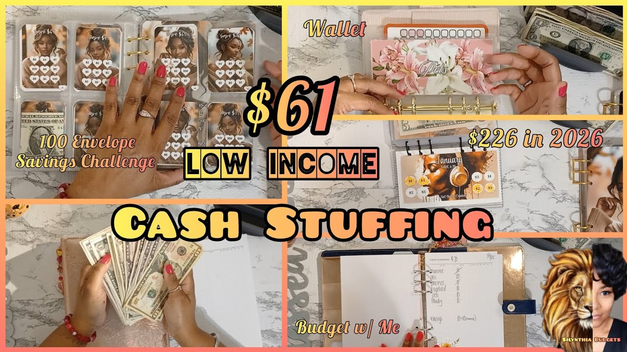 $61 LOW INCOME CASH STUFFING 💸 | 100 ENVELOPE SAVINGS CHALLENGE 🍁
