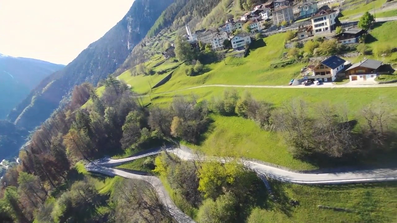 Flight over Leventina Valley