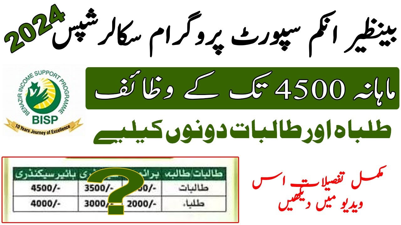 Benazir Income Support Program Scholarships 2024 | BISP Scholarships 2024 | New Scholarships 2024