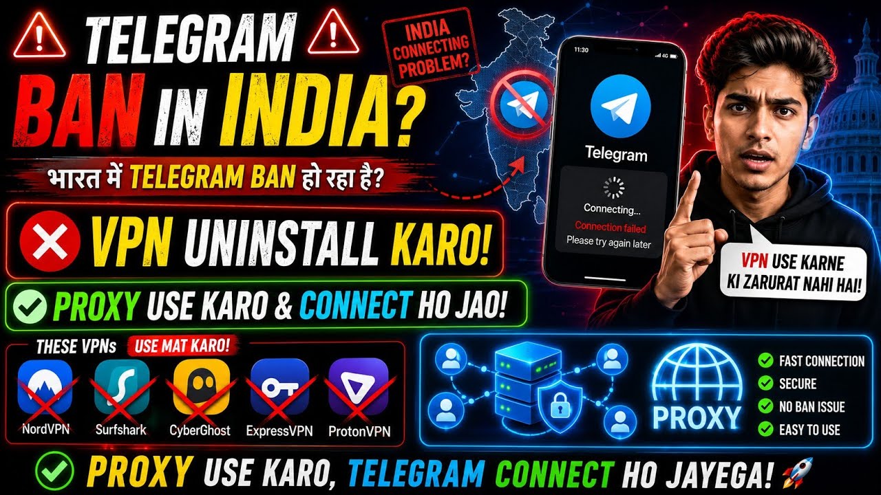 Telegram Connecting Problem Fixed | Uninstall VPN, Use Proxy