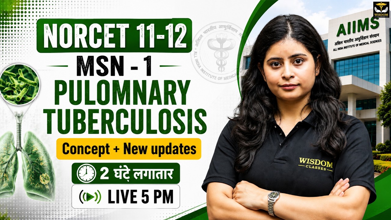 NORCET 11 & 12 Exam Preparation | MSN-1 PULMONARY TUBERCULOSIS | Concept & Top MCQ Class