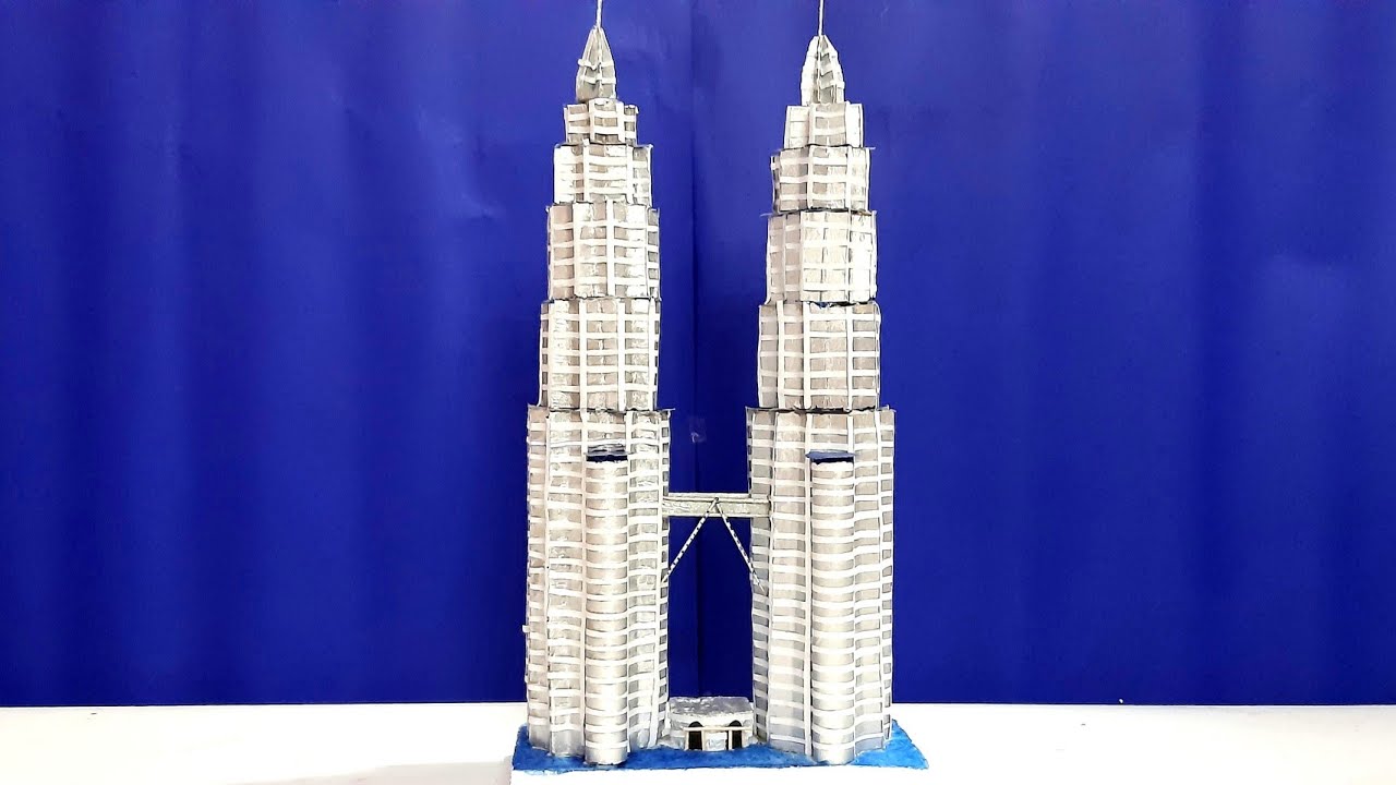 Petronas Twin Towers model making | How to make Twin Towers | twin towers for school project | klcc