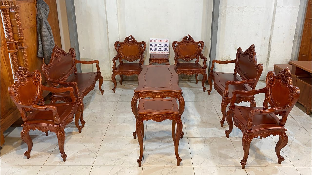 🔴 Báo Giá Bộ Bàn Ghế Louis Hoàng Gia Tân Cổ Điển Cách Điệu Gỗ Gụ