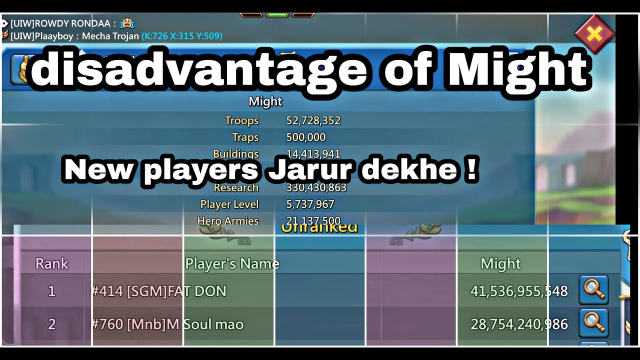 Lords mobile Might ! Disadvantage let's talk about might | Hindi | HYbridNation