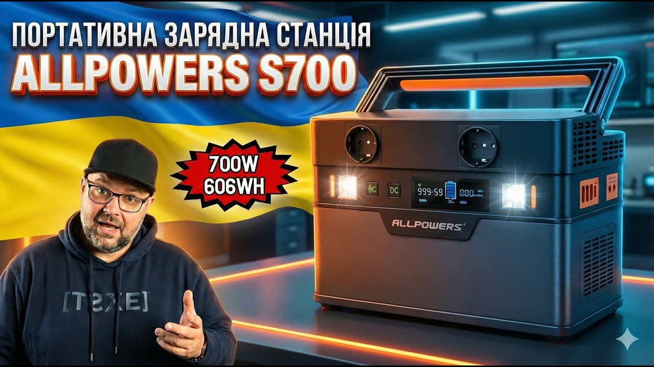 СУПЕР ПОРТАТИВНА ЗАРЯДНА СТАНЦІЯ ALLPOWERS S700 НА 606WH. ПОВНИЙ ОГЛЯД ІЗ ТЕСТАМИ. ГЕТЬ БЛЕКАУТИ