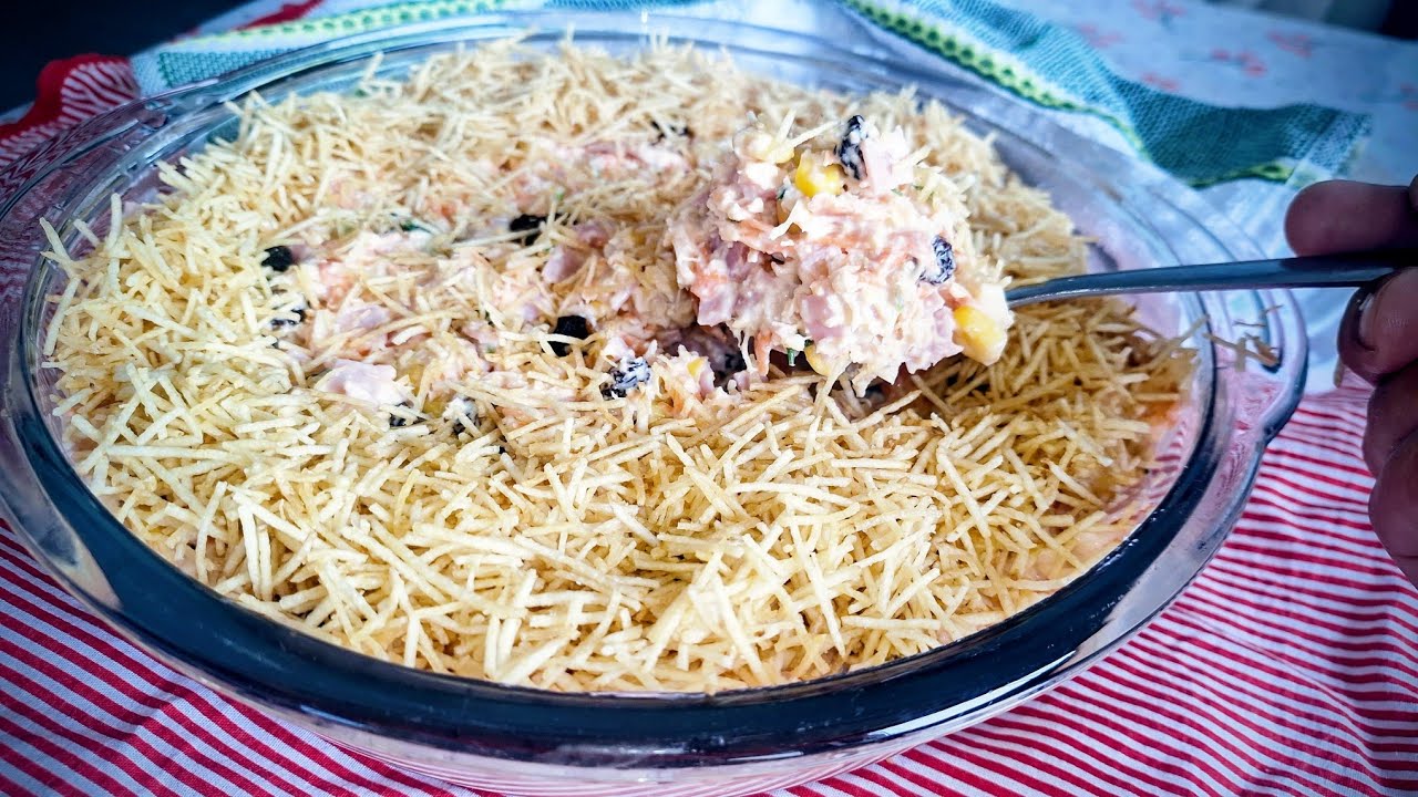 Salpicão de Natal Cremoso com Presunto  e Queijo 