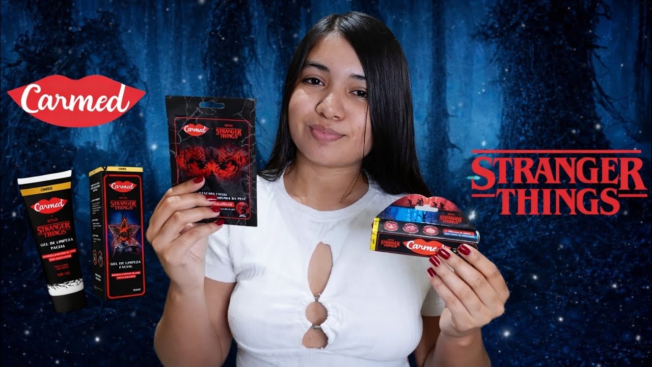 TESTANDO TODOS OS PRODUTOS DA CARMED COM STRANGER THINGS🧇❤️🩸