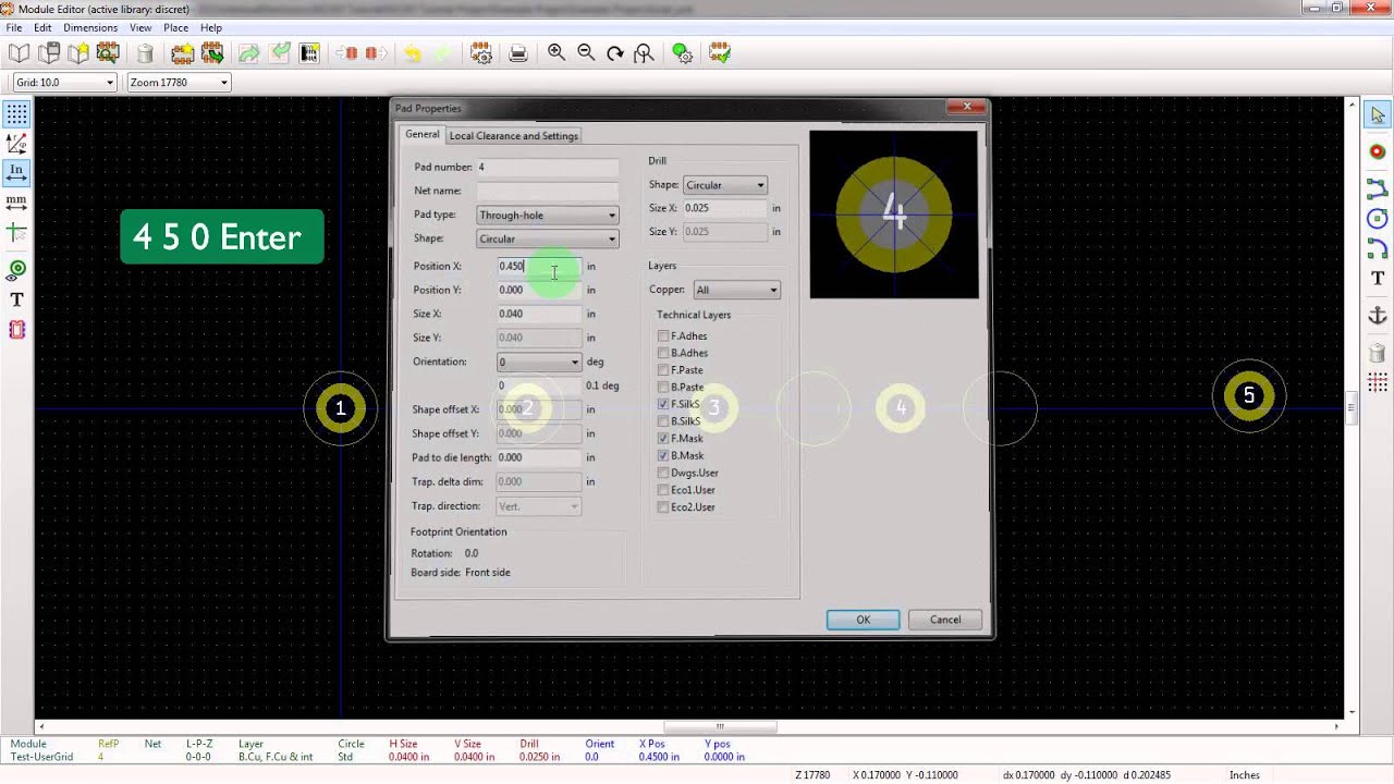 KiCad 3.0 - Utilizing The User Grid For Footprints In KiCad