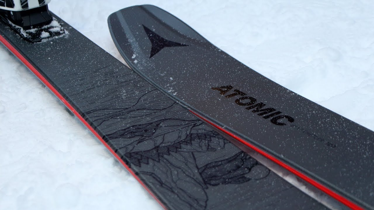 Skiing on the Atomic Bent Chetler 100 at Marmot Basin, Jasper Alberta
