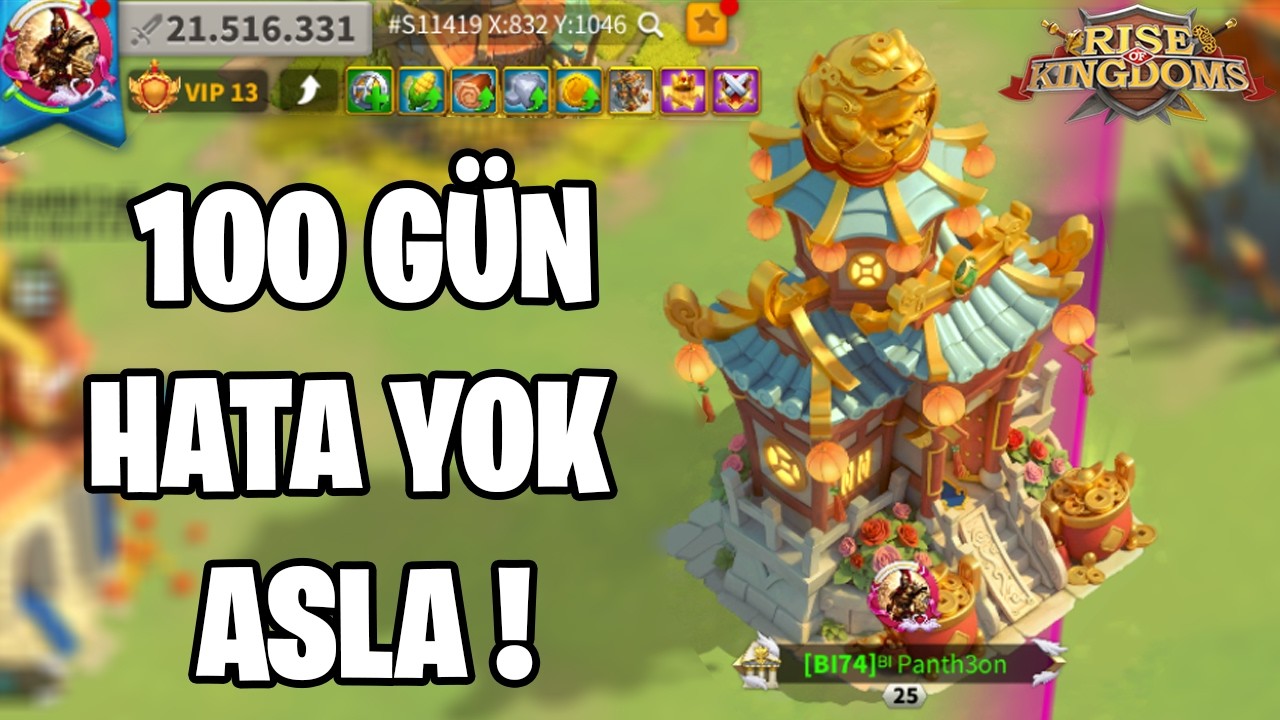 100 GÜNLÜK HESAPTA TEK BİR HATA BİLE YOK! – Rise of Kingdoms