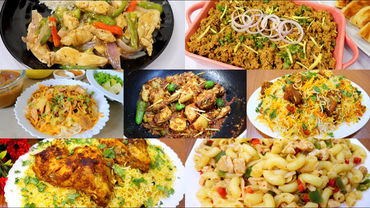 7 Days Dinner Menu Recipe | Beef Biryani | Chicken Chilli | Khaosay | Qeema | Chicken Karahi | Tikka