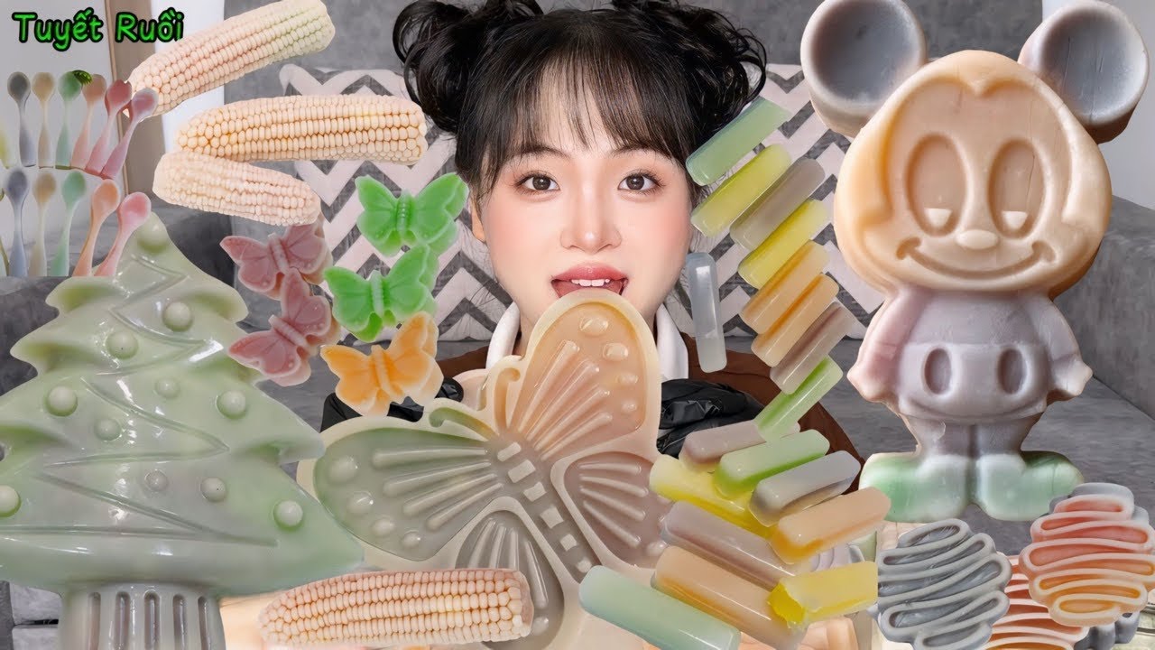 🔥Mukbang Tất Cả Kẹo Sáp Siêu To Khổng Lồ 🦋🎄🐭 Nhân Siro Thạch Trái Cây| Mukbang All Giant Wax Candy