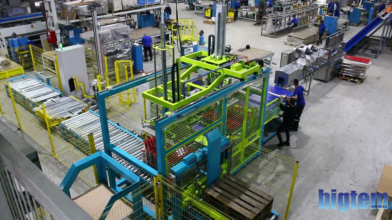 400 Jarslmin Capacity Magnetic Palletizer With Automatic Separator Laying & Stretch Wrapping