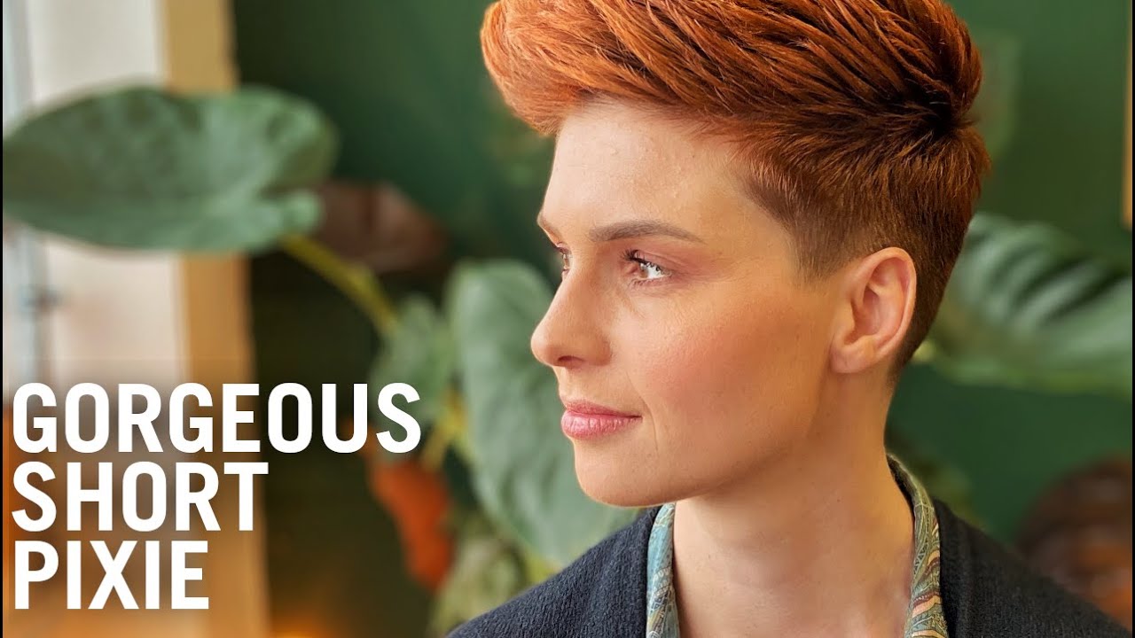 GORGEOUS MODEL GETS SHORT PIXIE HAIRCUT