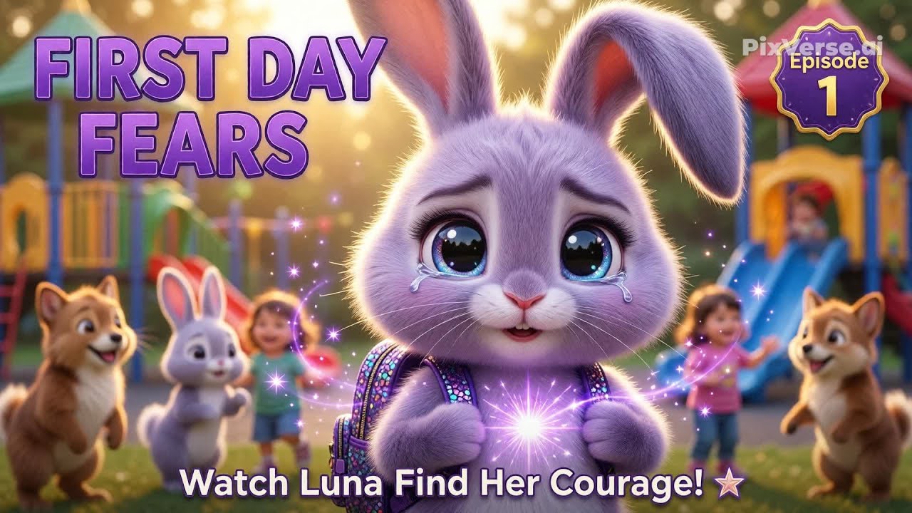 Luna's First Day at School 🐰✨ | Making Friends Story for Kids | Sparkle Squad Episode 1