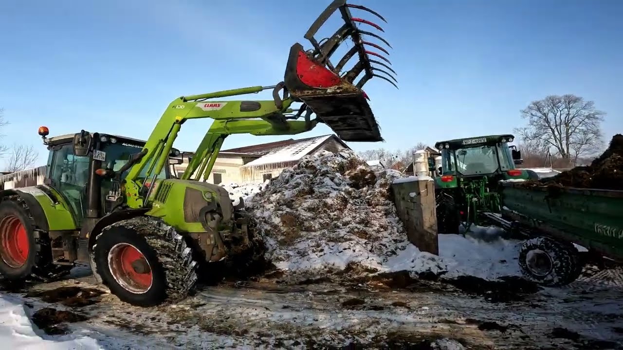 Akcja gn&oacute;j💩 na kupę 🚜JOHN DEERE 5115M & 🚜CLAAS ARION 440