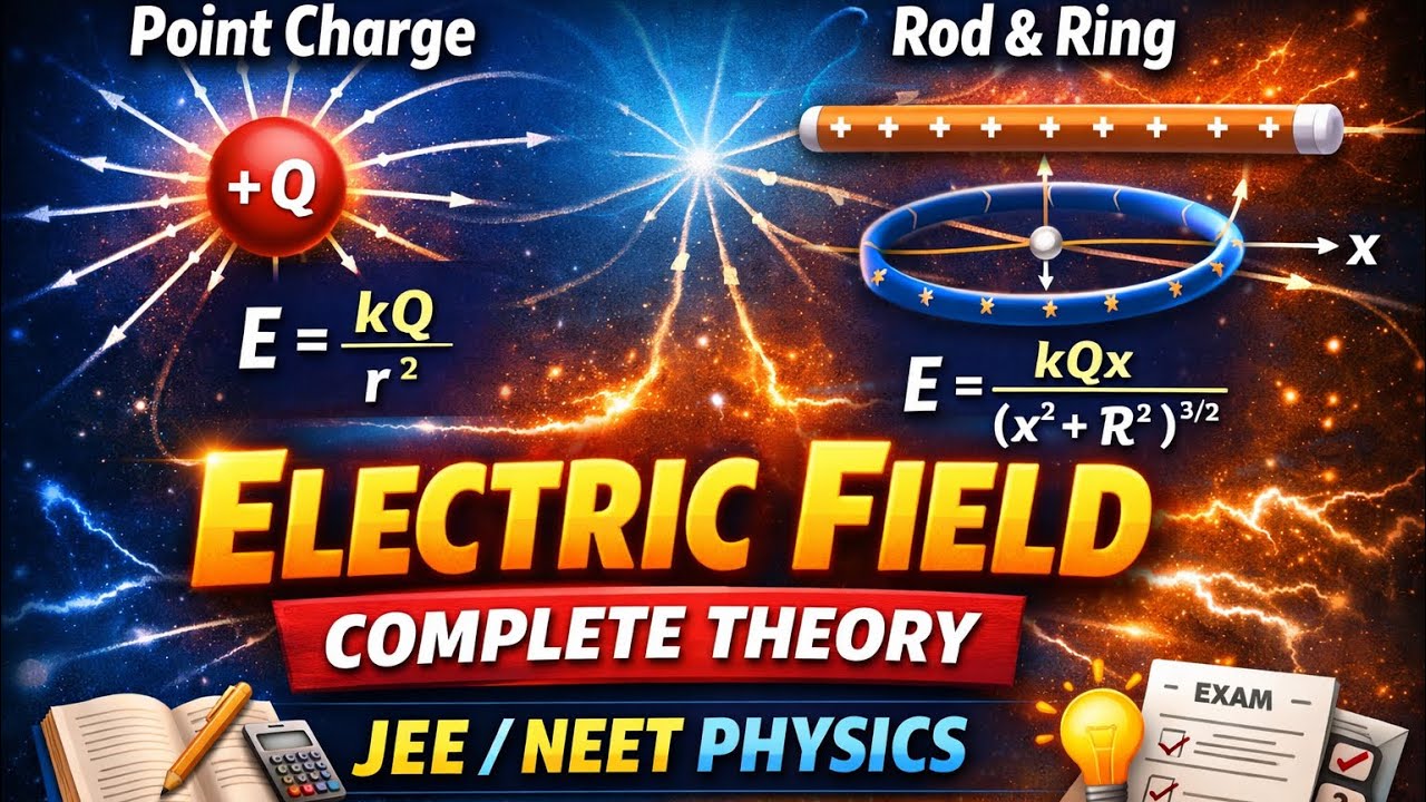 Electric Field Made Easy | Point Charge, Rod & Ring Problems & Theory