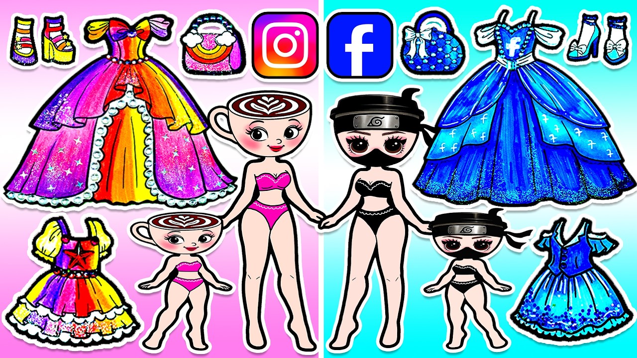 BALELRINA CAPPUCCINA Мода в социальных сетях 🌈 Наряды для мамы и дочки | Поделки из бумаги и худо...