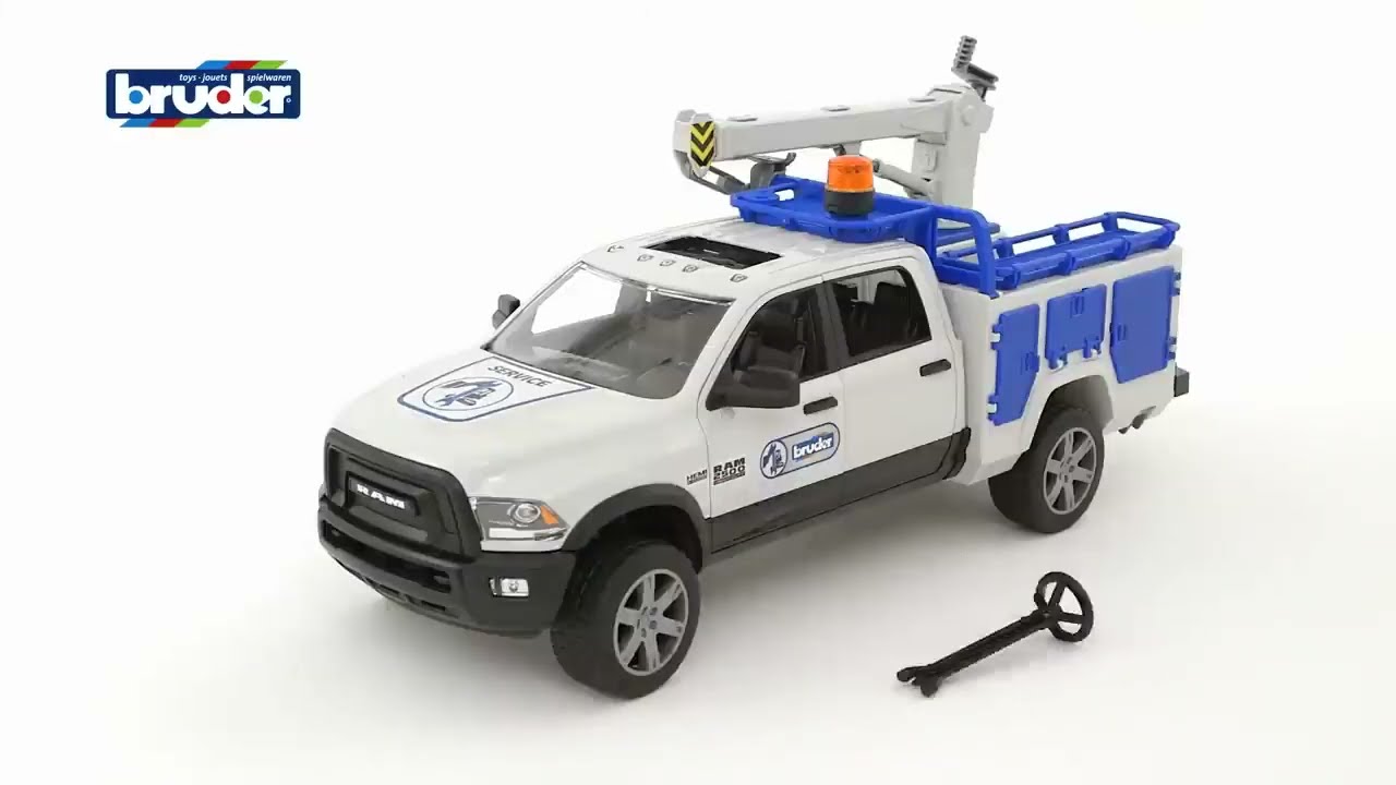 Bruder Dodge  RAM 2500 Pick-up met kraan en zwaailicht