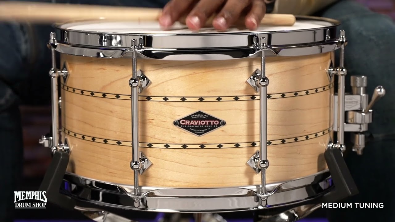 Craviotto 13x7 Custom Shop Maple Snare Drum with Dual Maple Inlay (CRCUS1370MDMI)