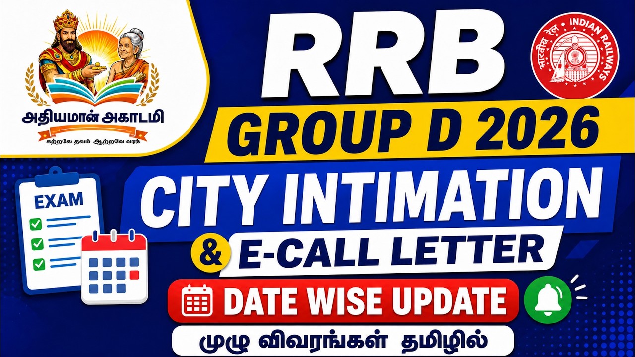 RRB Group D 2026 City Intimation & E-Call Letter Schedule | Exam Date Wise Full Details
