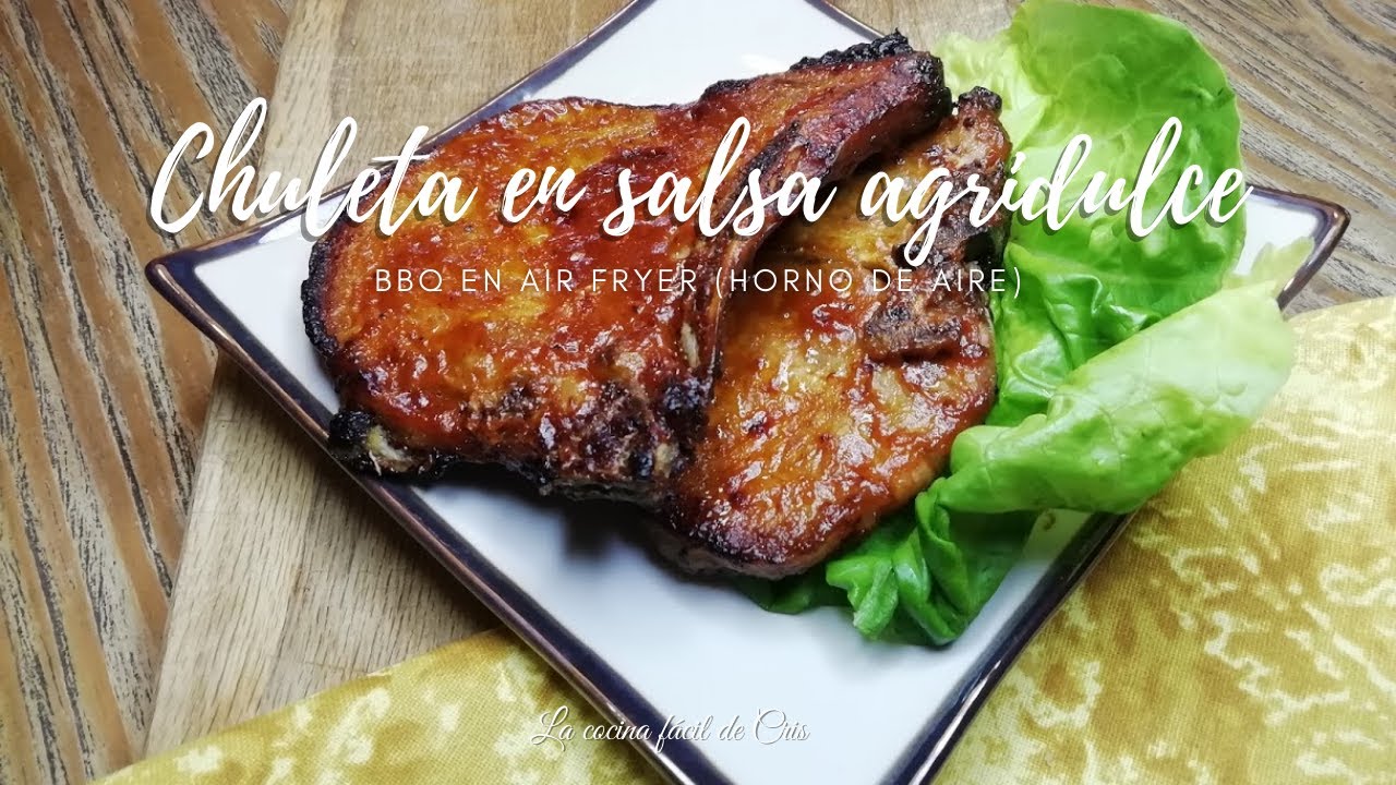 Deliciosas Chuletas BBQ, se deshacen en la boca, preparadas en el Air Fryer,  fáciles y muy ricas.