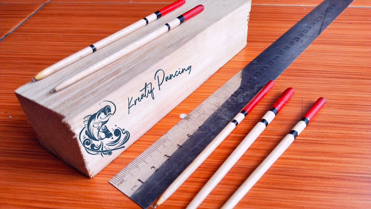 ide kreatif bikin pelampung pancing dari bekas potongan kayu.
