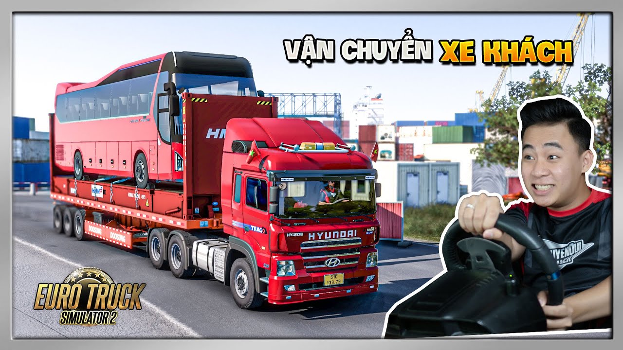 ETS2 - Hành Trình Vận Chuyển 4 Xe Khách Hyundai Universe Từ Bến Cảng Về Cửa Hàng