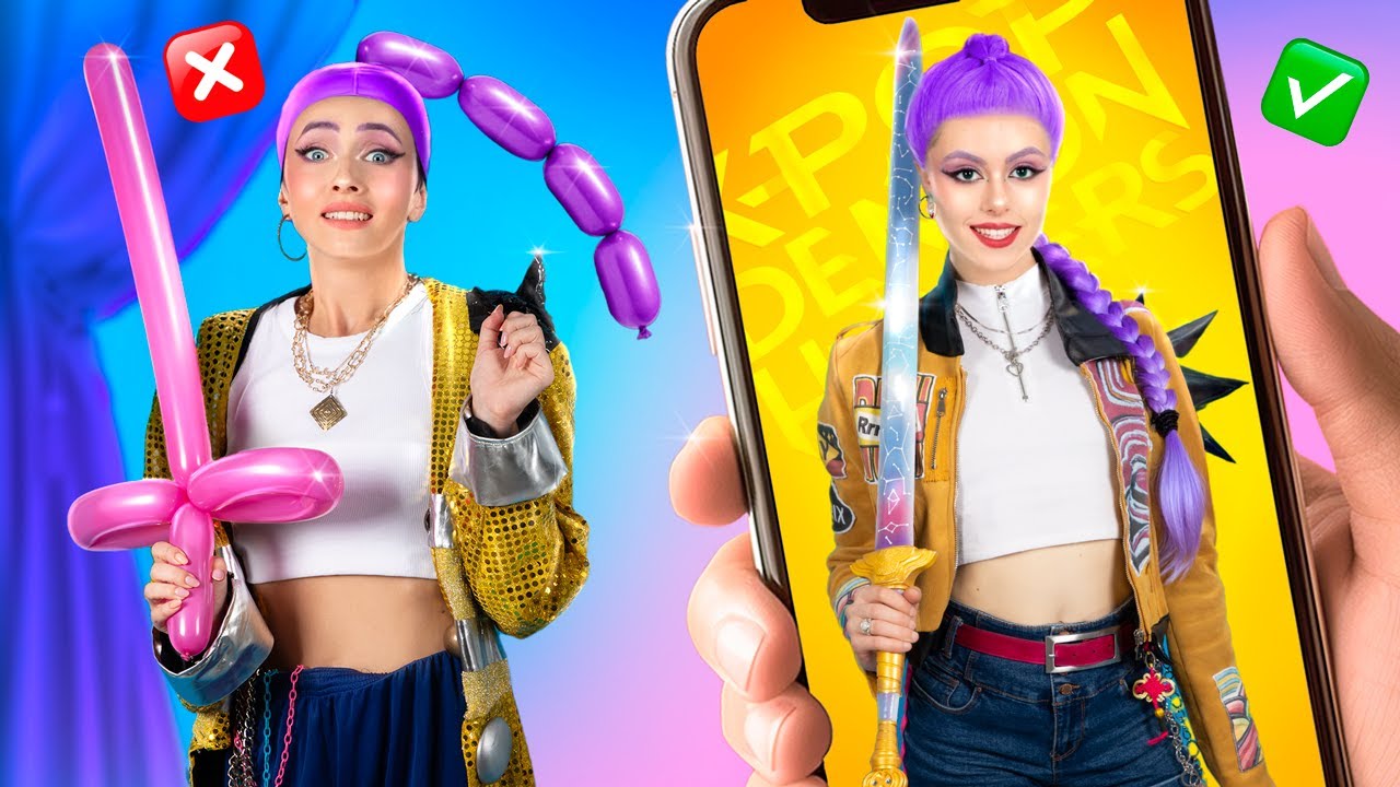 Cosplay di cacciatori di demoni KPop: falsi vs veri! Sfida facile: intrufolarsi al cinema!