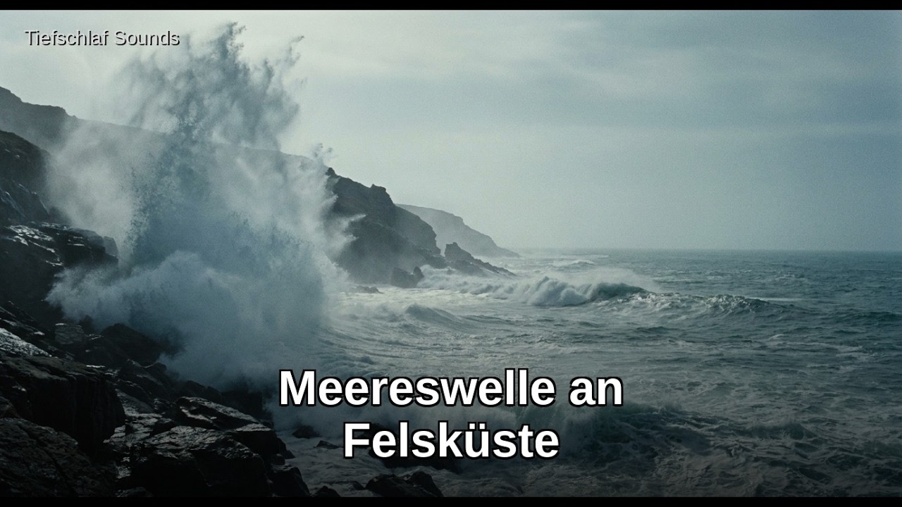 Meereswelle an Felsküste