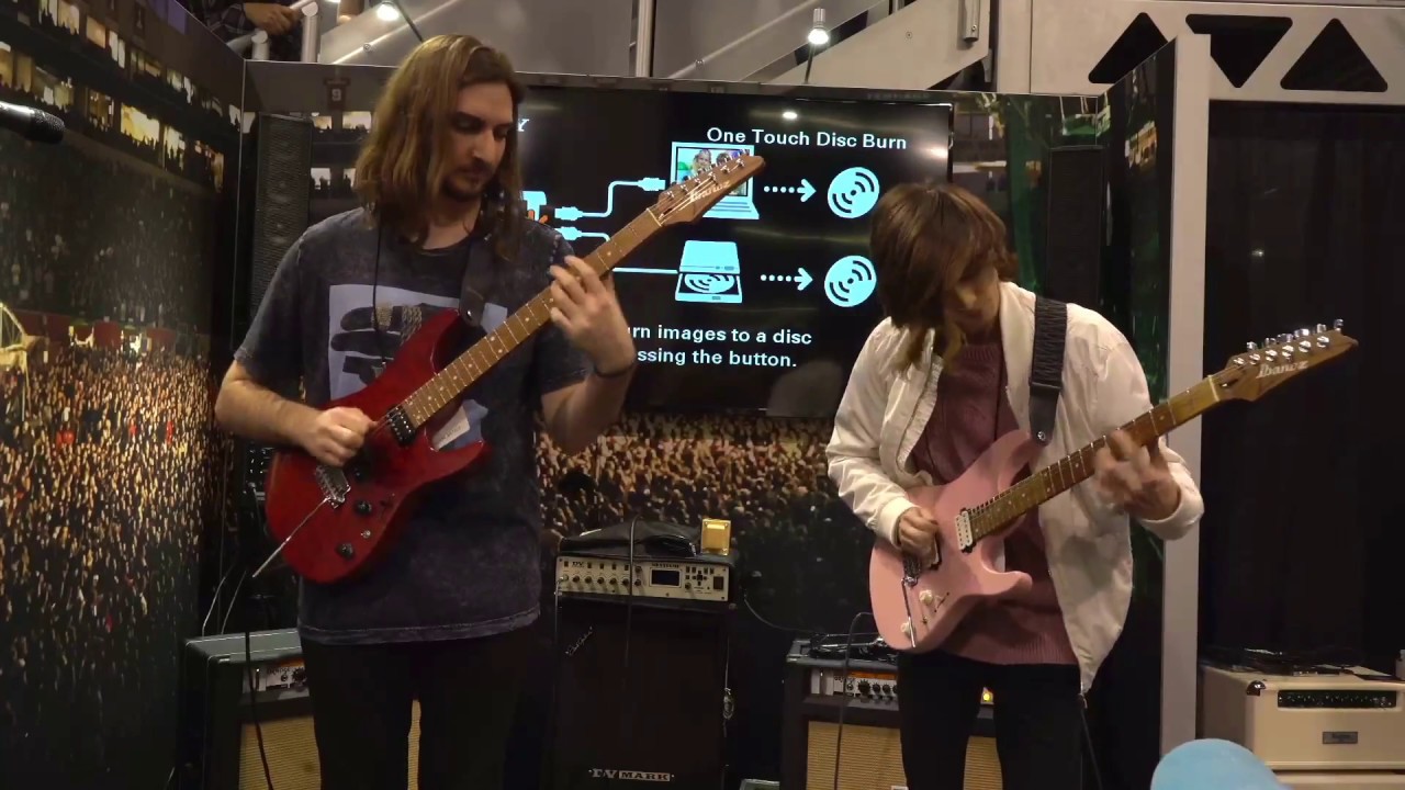 Namm 2018 Polyphia and Li-sa-X demonstration at Ibanez booth