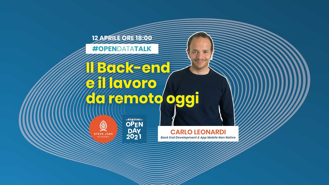 #OPENDAYTALK   Il Back end e il lavoro da remoto oggi